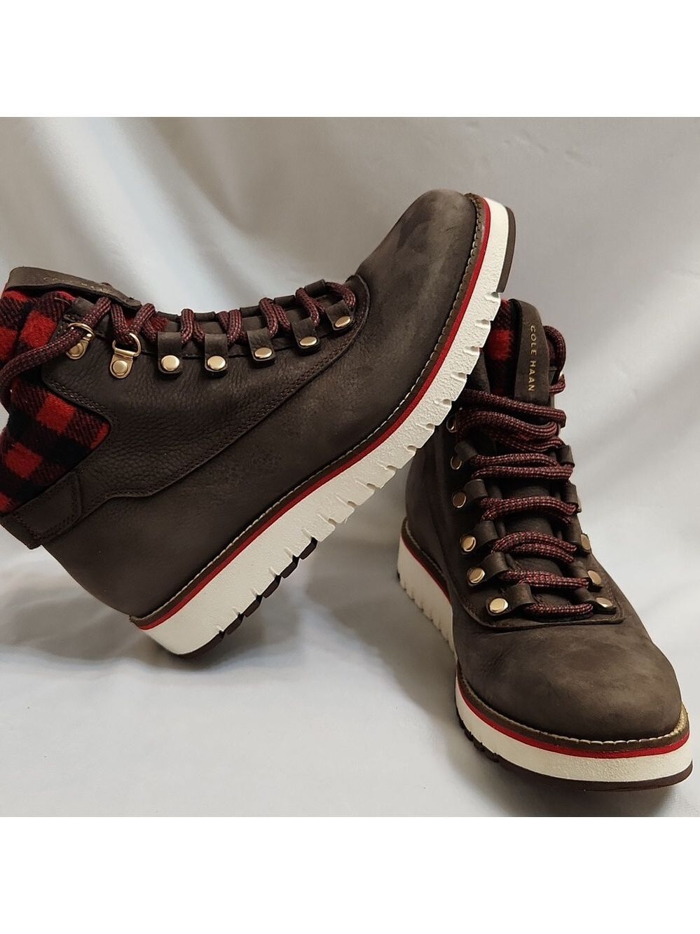 Cole Haan Grand Explore Brown and Red Suede Boots (W Size 7.5) - Picture 7 of 14